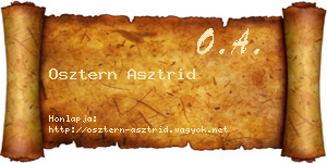 Osztern Asztrid névjegykártya